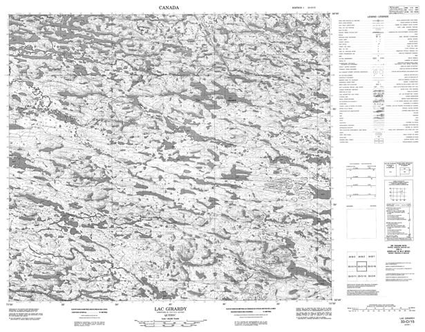 Lac Girardy Topographic Paper Map 033O15 at 1:50,000 scale