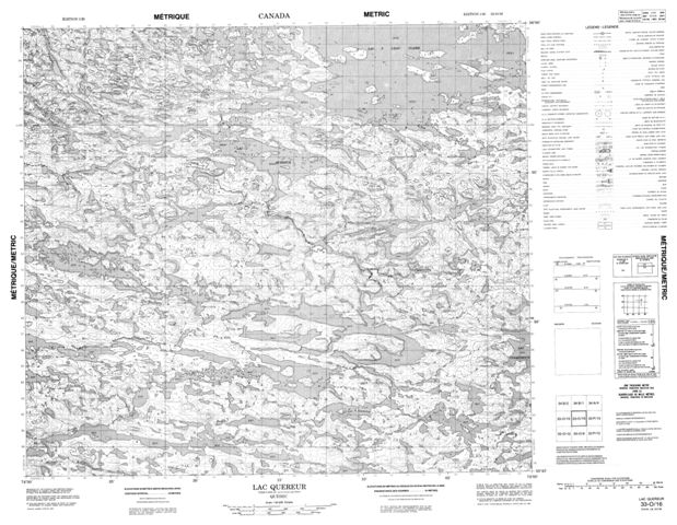 Lac Quereur Topographic Paper Map 033O16 at 1:50,000 scale