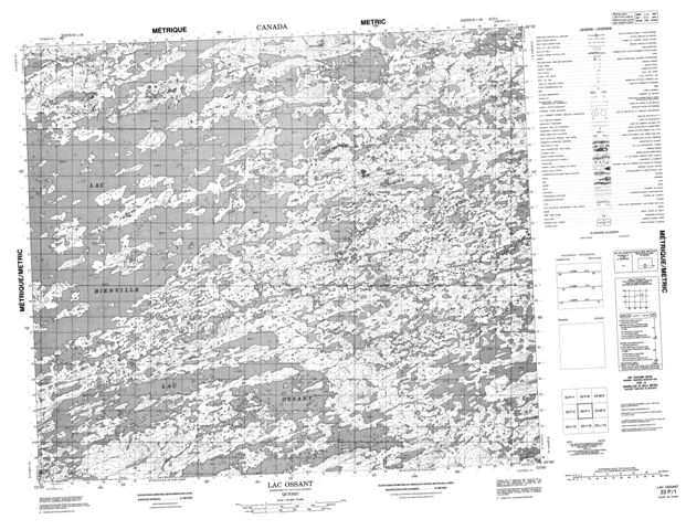 Lac Ossant Topographic Paper Map 033P01 at 1:50,000 scale