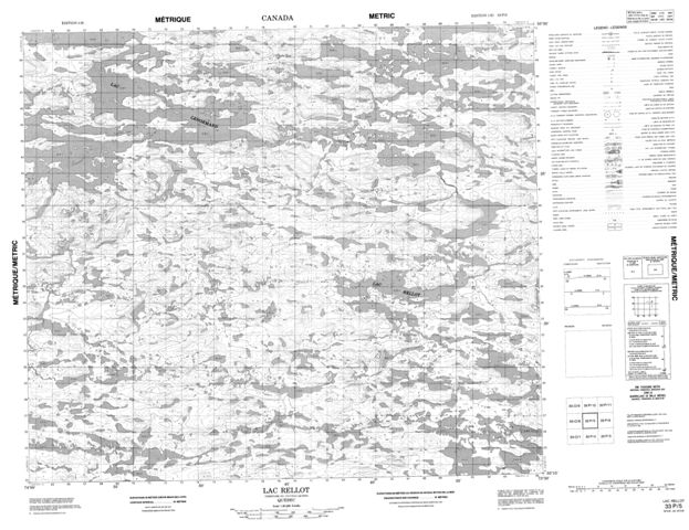 Lac Rellot Topographic Paper Map 033P05 at 1:50,000 scale