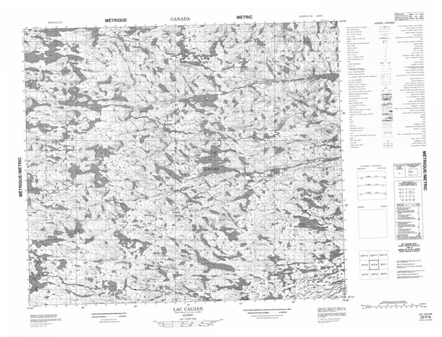 Lac Caujan Topographic Paper Map 033P06 at 1:50,000 scale