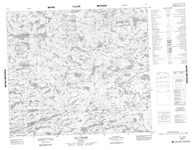 Lac Laraire Topographic Paper Map 033P07 at 1:50,000 scale