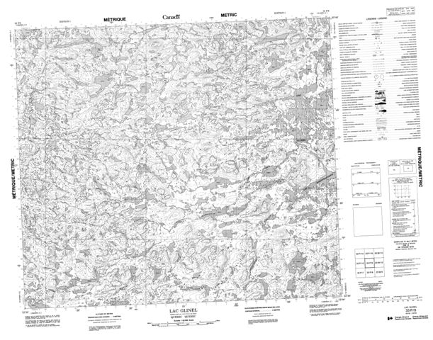 Lac Glinel Topographic Paper Map 033P09 at 1:50,000 scale