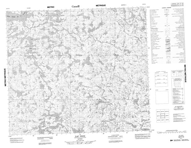 Lac Nion Topographic Paper Map 033P10 at 1:50,000 scale
