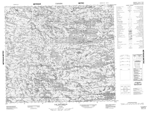 Lac Rousselin Topographic Paper Map 033P13 at 1:50,000 scale