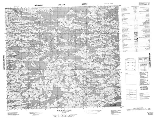 Lac D'Iberville Topographic Paper Map 033P14 at 1:50,000 scale