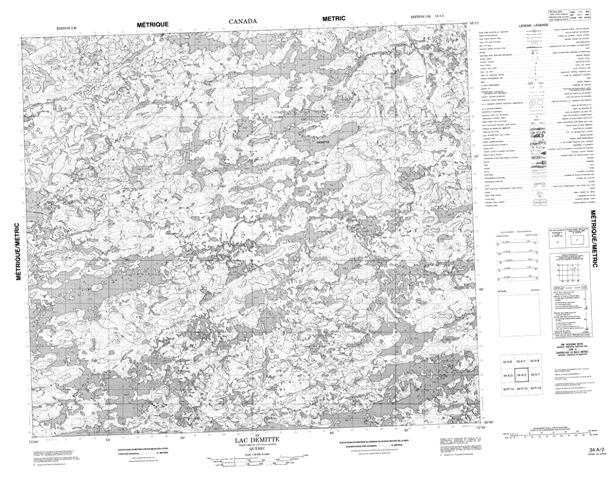 Lac Demitte Topographic Paper Map 034A02 at 1:50,000 scale