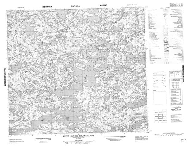Petit Lac Des Loups Marins Topographic Paper Map 034A03 at 1:50,000 scale