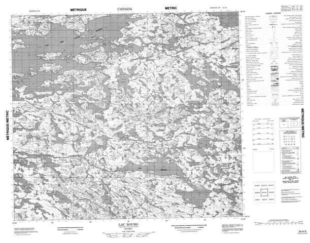 Lac Bourg Topographic Paper Map 034A05 at 1:50,000 scale