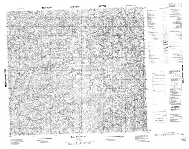 Lac Boismenu Topographic Paper Map 034A07 at 1:50,000 scale