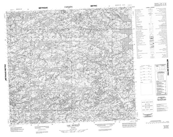 Lac Divelet Topographic Paper Map 034A08 at 1:50,000 scale