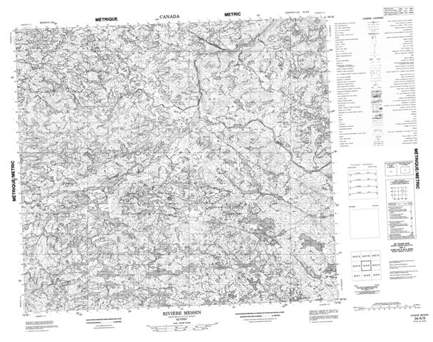 Riviere Messin Topographic Paper Map 034A09 at 1:50,000 scale
