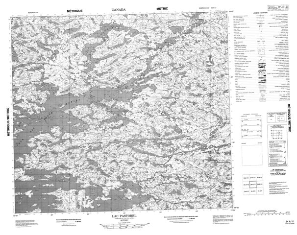 Lac Pastorel Topographic Paper Map 034A11 at 1:50,000 scale