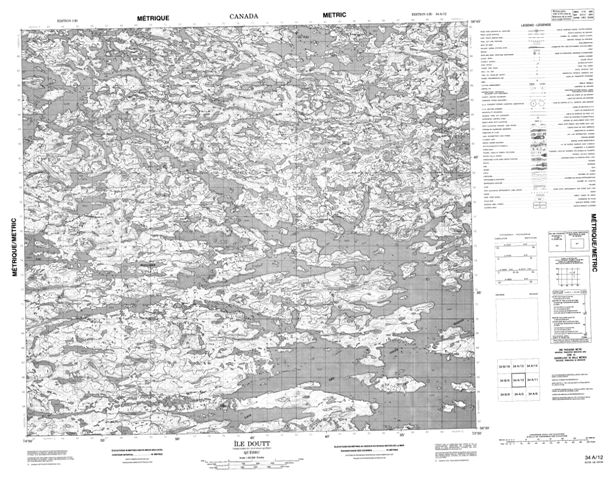 Ile Doutt Topographic Paper Map 034A12 at 1:50,000 scale