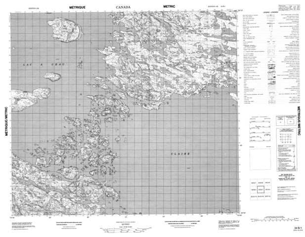  Topographic Paper Map 034B01 at 1:50,000 scale
