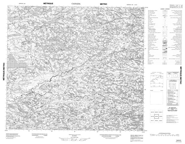  Topographic Paper Map 034B05 at 1:50,000 scale