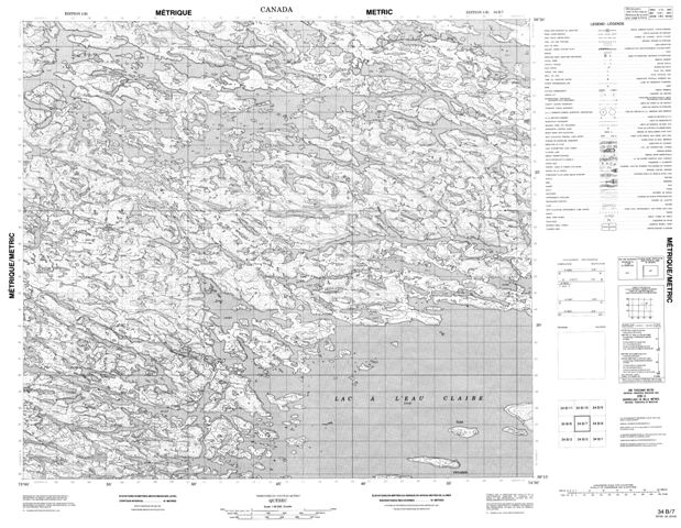  Topographic Paper Map 034B07 at 1:50,000 scale