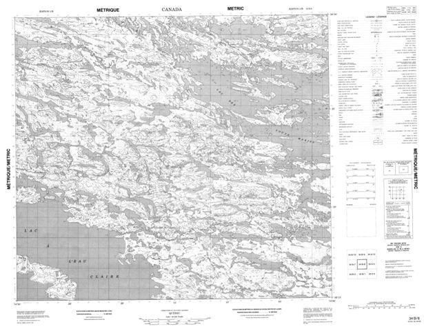  Topographic Paper Map 034B08 at 1:50,000 scale