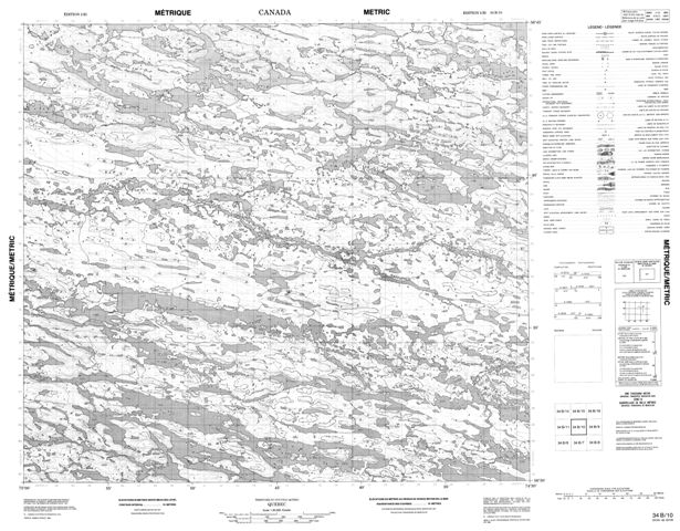  Topographic Paper Map 034B10 at 1:50,000 scale
