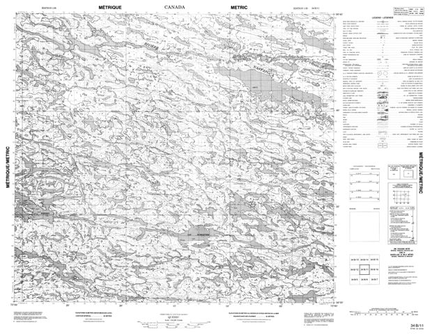  Topographic Paper Map 034B11 at 1:50,000 scale