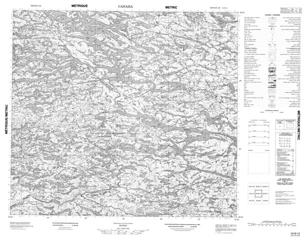  Topographic Paper Map 034B12 at 1:50,000 scale