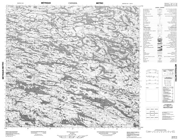  Topographic Paper Map 034B14 at 1:50,000 scale