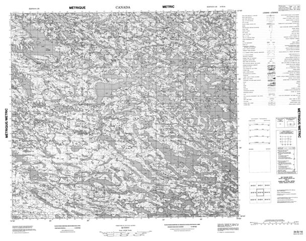  Topographic Paper Map 034B16 at 1:50,000 scale