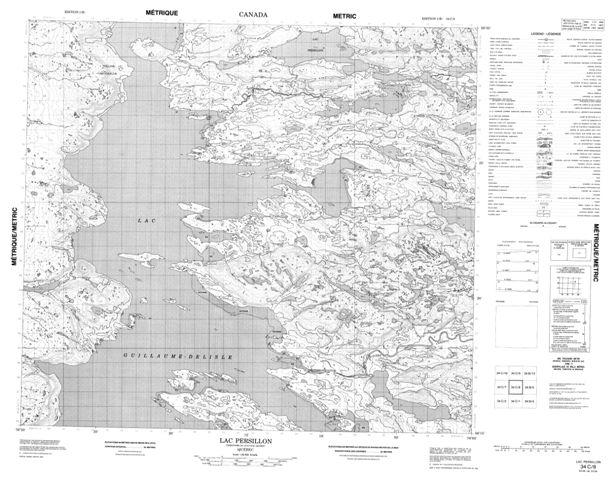 Lac Persillon Topographic Paper Map 034C08 at 1:50,000 scale
