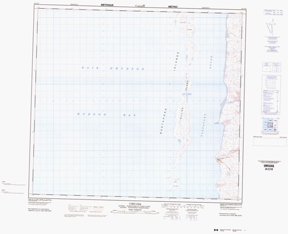 Umiujaq Topographic Paper Map 034C10 at 1:50,000 scale