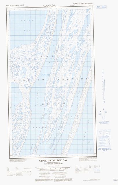 Upper Wetalltok Bay Topographic Paper Map 034D03W at 1:50,000 scale