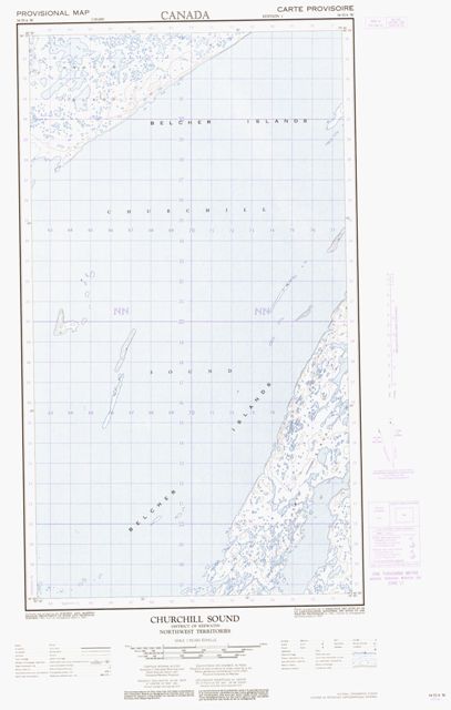 Churchill Sound Topographic Paper Map 034D04W at 1:50,000 scale