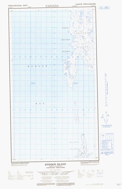 Johnson Island Topographic Paper Map 034D12E at 1:50,000 scale