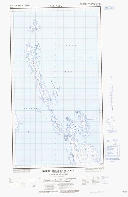 North Belcher Islands Topographic Paper Map 034D13E at 1:50,000 scale