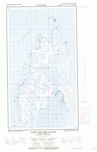 North Belcher Islands Topographic Paper Map 034D13W at 1:50,000 scale