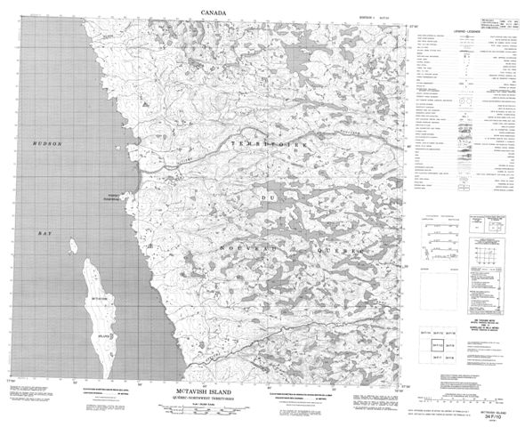 Mctavish Island Topographic Paper Map 034F10 at 1:50,000 scale