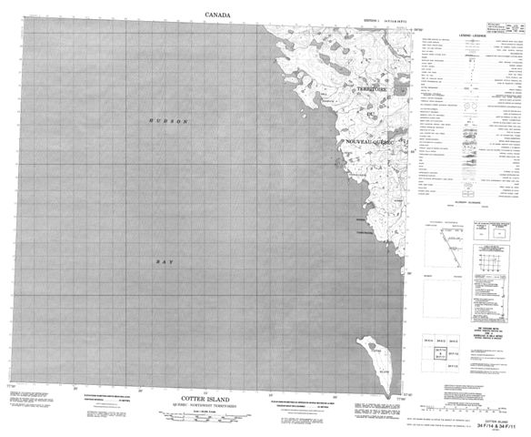 Cotter Island Topographic Paper Map 034F14 at 1:50,000 scale