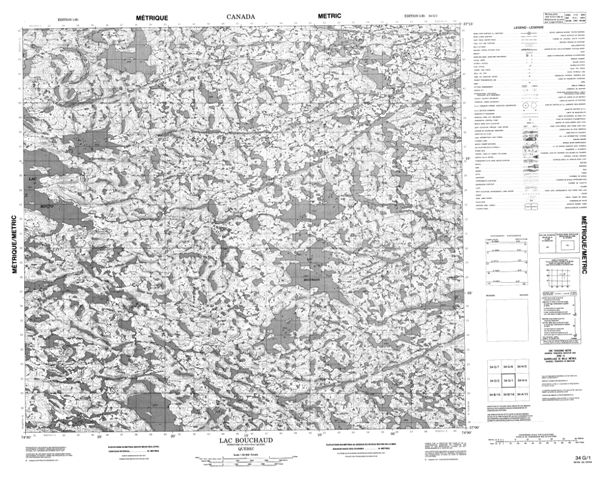 Lac Bouchaud Topographic Paper Map 034G01 at 1:50,000 scale