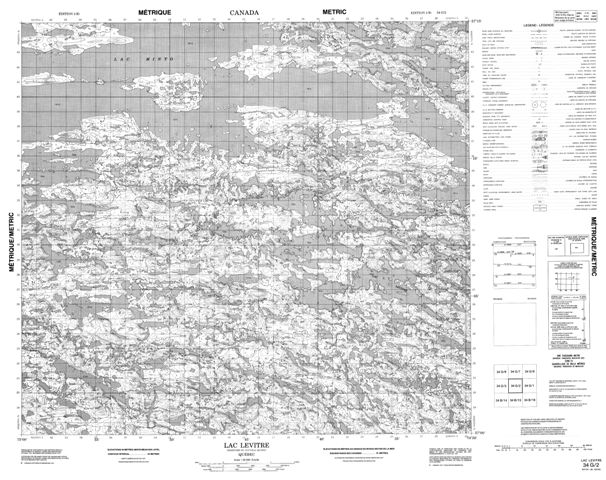 Lac Levitre Topographic Paper Map 034G02 at 1:50,000 scale