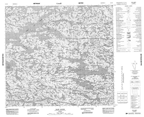 Baie Ogier Topographic Paper Map 034G08 at 1:50,000 scale