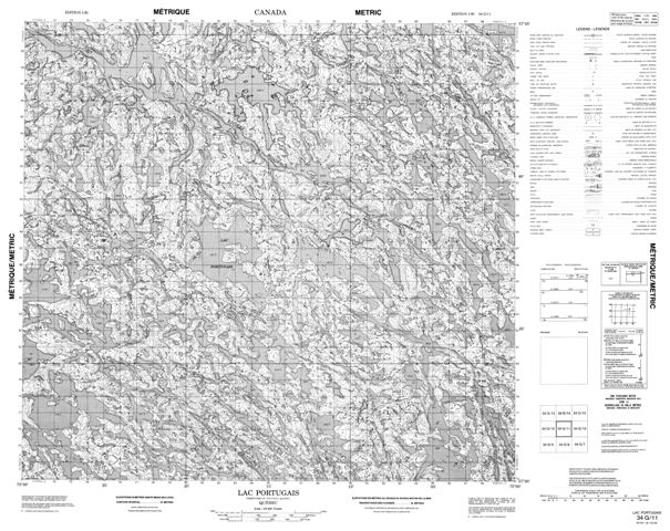 Lac Portugais Topographic Paper Map 034G11 at 1:50,000 scale