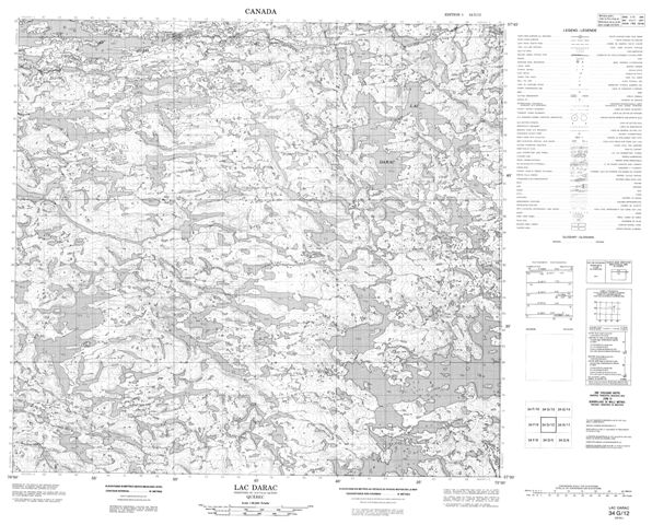 Lac Darac Topographic Paper Map 034G12 at 1:50,000 scale
