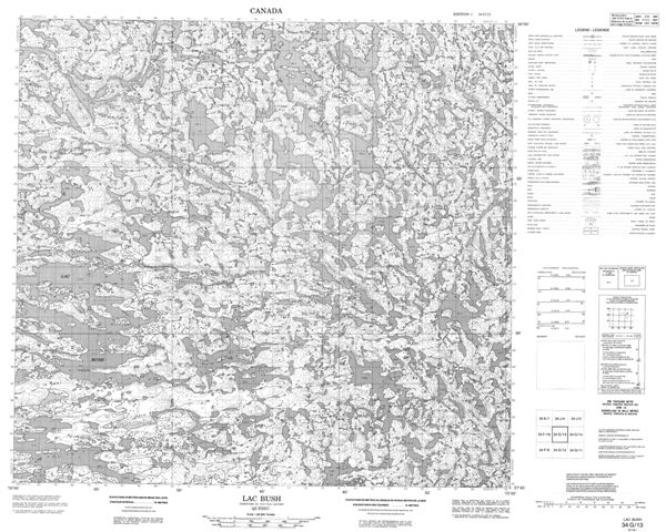 Lac Bush Topographic Paper Map 034G13 at 1:50,000 scale