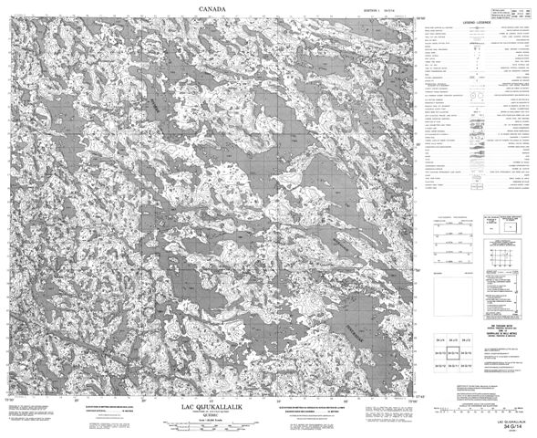 Lac Qijukallalik Topographic Paper Map 034G14 at 1:50,000 scale