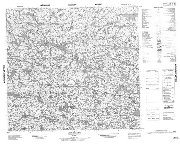 Lac Beaude Topographic Paper Map 034H05 at 1:50,000 scale