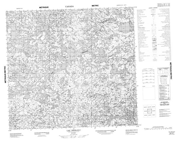 Lac Nedlouc Topographic Paper Map 034H07 at 1:50,000 scale