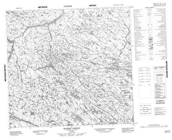 Riviere Vernot Topographic Paper Map 034H15 at 1:50,000 scale