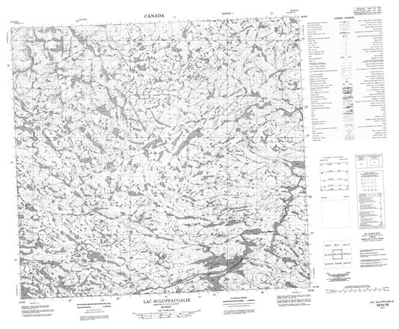 Lac Suluppaugalik Topographic Paper Map 034H16 at 1:50,000 scale