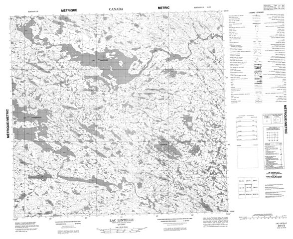 Lac Lintelle Topographic Paper Map 034I03 at 1:50,000 scale