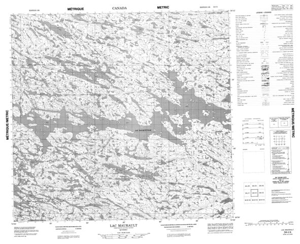Lac Maurault Topographic Paper Map 034I04 at 1:50,000 scale