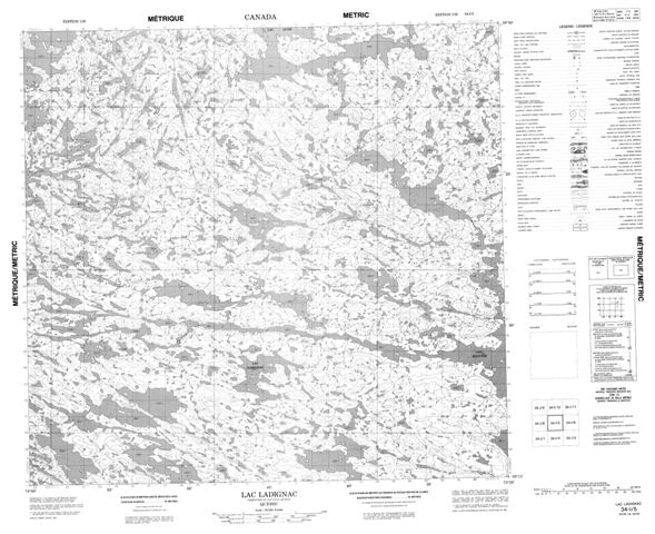 Lac Ladignac Topographic Paper Map 034I05 at 1:50,000 scale